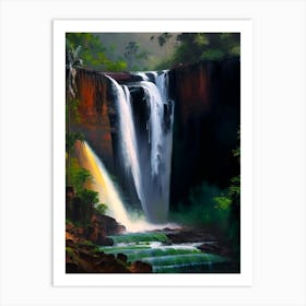 Nohkalikai Falls, India Nat Viga Style (2) Art Print