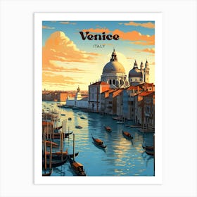 Venice Italy Sunset Travel Art Art Print