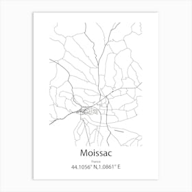 Moissac,France Minimalist Map Art Print