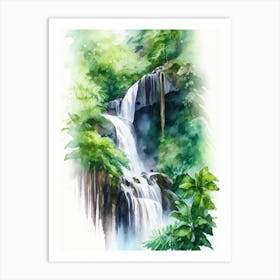 Nauyaca Waterfalls, Costa Rica Water Colour  (2) Art Print