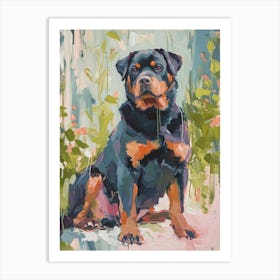 Rottweiler Acrylic Painting 1 Art Print