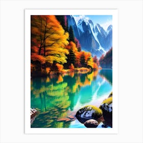 Autumn Lake Hd Wallpaper 1 Art Print