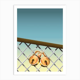 Golden Locks On A Fence Art Print