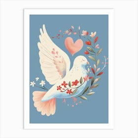 Dove With Flowers 2 Art Print