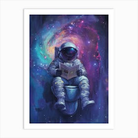 Astronaut Reading A Book Art Print