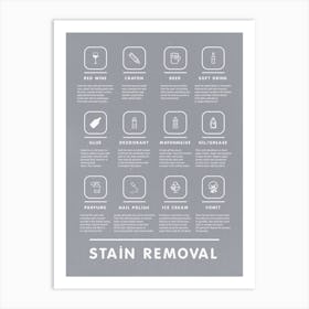 Boho Laundry Stain Removal Instruction With And Easy Tips Art Print