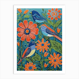 Birds In The Garden Art Print