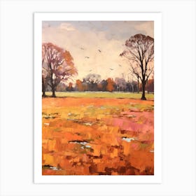 Autumn City Park Painting Phoenix Park Dublin 3 Art Print