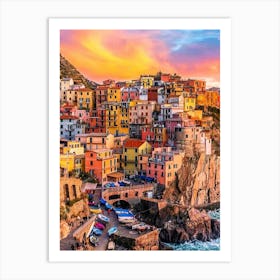 Cinque Terre At Sunset Art Print