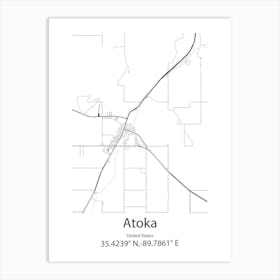 Atoka,United States Minimalist Map 1 Art Print