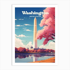 Washington United States Obelisk Modern Travel Art Art Print