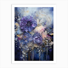 Vintage Moody Flowers 8 Art Print