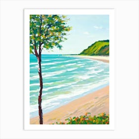 Plage Du Touquet, France Contemporary Illustration   Art Print