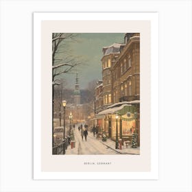 Vintage Winter Poster Berlin Germany 2 Art Print