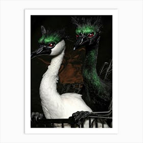 Two Birds In A Cage Art Print