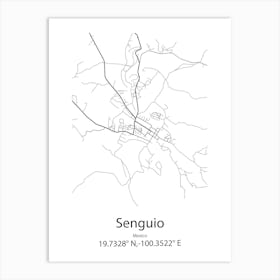 Senguio,Mexico Minimalist Map Art Print