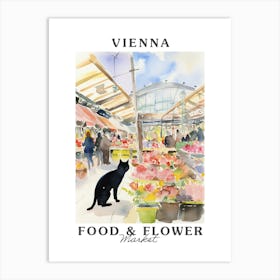 Food Market With Cats In Vienna 5 Poster Art Print