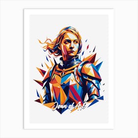 Joan Of Arc 02 Portrait WPAP Pop Art Art Print