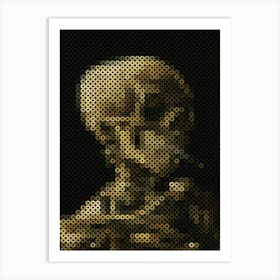 Skull With Burning Cigarette Art Print