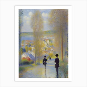 Two People Walking Down A Path Art Print