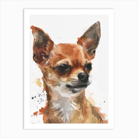 Chihuahua Watercolor Painting 1 Art Print