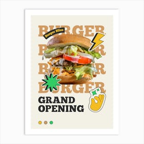 Burger Grand Opening Art Print