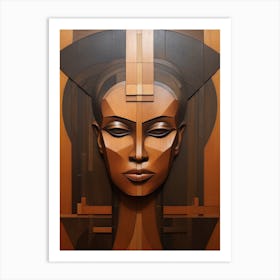 Abstract Geometric Lady Portrait 12 Art Print