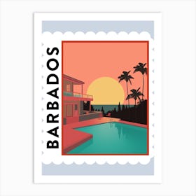 Barbados 2 Travel Stamp Poster Art Print