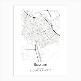 Bussum,Netherlands Minimalist Map Art Print