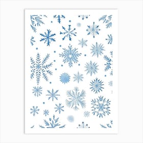 Pattern, Snowflakes, Pencil Illustration 2 Art Print