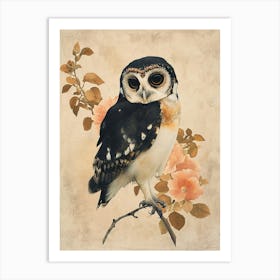 Spectacled Owl Japanese Painting 6 Art Print