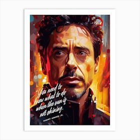 Robert Downey Jr. Art Quote Art Print