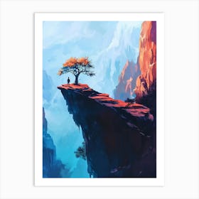 Tree On The Cliff Art Print