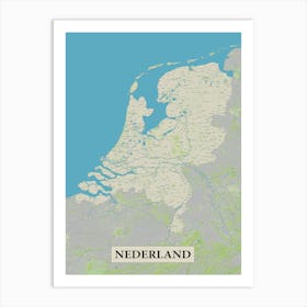 Netherlands (Nederland) map art Art Print