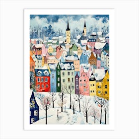 Winter Snow Nuremberg   Germany Snow Illustration Art Print