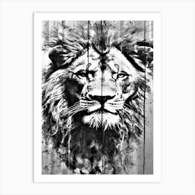 Lion Etching Art Print