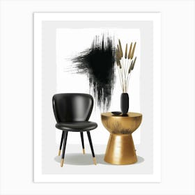 Gold And Black 101 Art Print