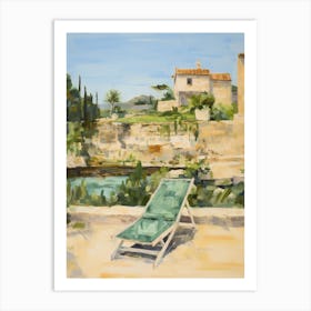 Sun Lounger By The Pool In Matera Italy Art Print