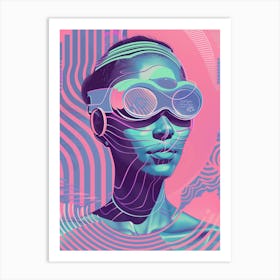 Futuristic Woman With Goggles Art Print