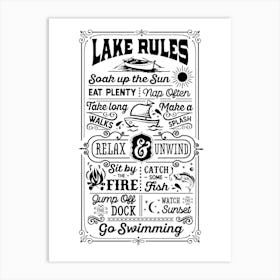 Lake Rules Art Print