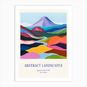 Colourful Abstract Tongariro National Park New Zealand 3 Poster Blue Art Print