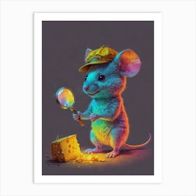 Mouse With Magnifying Glass Art Print