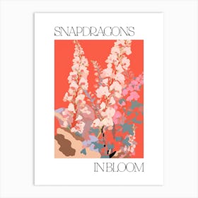 Snapdragons In Bloom Flowers Bold Illustration 4 Art Print