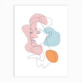 A Minimalistic And Artistic Drawing Of A Woman. Art Print