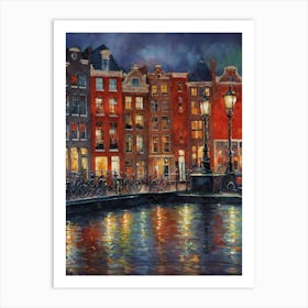 Amsterdam At Night 1 Art Print