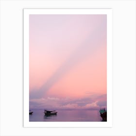 Pink And Purple Sunset On Koh Rong Island Cambodia Art Print