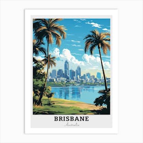 Brisbane Skyline Travel Art Print