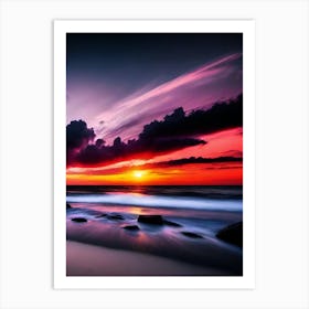 Sunset At The Beach 537 Art Print