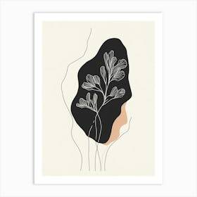 Abstract Black And White Illustration Art Print