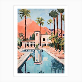 The Chateau At Lake La Quinta   La Quinta, California   Resort Storybook Illustration 3 Art Print